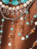 Women Beaded Bra Chain Multi-Color Body Chain Top