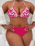Plus Size Women Summer Halter Neck Top Beach Holidays Bikini Swimwear