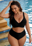 Plus Size Women V-Neck Sexy Two-Piece Swimwear