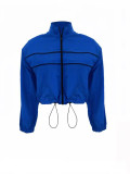 Women Sexy Long Sleeve Zipper Color Block Top Jacket