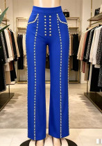 Women Casual rhinestone bell bottom wide-leg Pant Women Casual rhinestone bell bottom wide-leg Pant