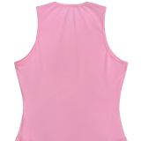 Women Elegant Round Neck Sleeveless Dress