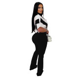 Women Casual Short-Sleeve Top and Pants Two-Piece Set