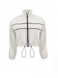 Women Sexy Long Sleeve Zipper Color Block Top Jacket