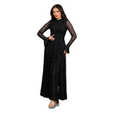 Women Sexy Lace See-Through Shimmering Dress