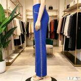 Women Casual rhinestone bell bottom wide-leg Pant
