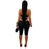 Women Sexy Off-Shoulder Beaded Halter Neck Jumpsuit