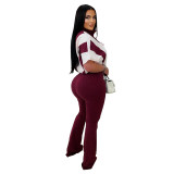 Women Casual Short-Sleeve Top and Pants Two-Piece Set