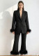 Women pink feather blazer and pant two-piece set