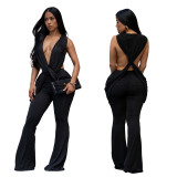 Women Sexy Backless Bodycon Jumpsuit