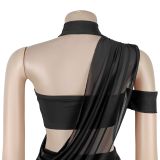 Women Sexy Mesh See-Through Bodycon Dress