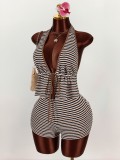 Women Sexy Striped Swimwear Two-Piece Set