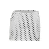 Women Polka Dot Print Halter Neck Tank Top Slit Skirt Two-Piece Set