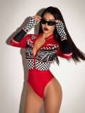 Women Summer Racing Onesie Bodysuit