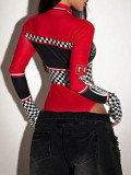 Women Summer Racing Onesie Bodysuit