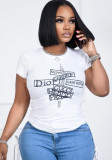 Women Casual Summer Pullover Round Neck Short-Sleeve Printed T-Shirt