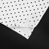Women Polka Dot Print Halter Neck Tank Top Slit Skirt Two-Piece Set