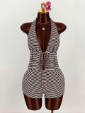 Women Sexy Striped Swimwear Two-Piece Set
