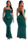 Women Sexy Strapless Evening Maxi Dress