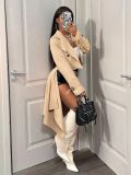 Women Irregular Short Tie-Down Collar Casual Jacket