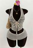 Women Sexy Striped Swimwear Two-Piece Set