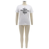 Women Casual Summer Pullover Round Neck Short-Sleeve Printed T-Shirt