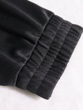 Women Casual Color-Block Striped Hooded Wide-Leg Pants Two-Piece Set