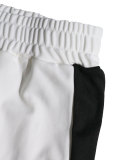 Women Casual Color-Block Striped Hooded Wide-Leg Pants Two-Piece Set