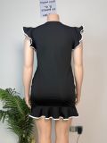 Women Elegant Slim Fit Ruffle Dress