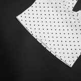 Women Polka Dot Halter Neck Tank Top Cropped Pants Two-Piece Set