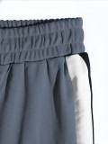 Women Casual Color-Block Striped Hooded Wide-Leg Pants Two-Piece Set