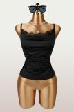 Women Solid Lace Patchwork Slim Fit Sexy Tank Top