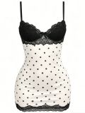 Women Sexy Lace Strap Slim Waist Print Low Back Bodycon Dress