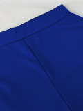 Summer Women Career Solid Sleeveless Blazer Tie Waist Pants Two-Piece Set