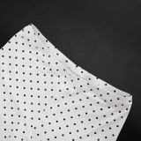 Women Polka Dot Halter Neck Tank Top Cropped Pants Two-Piece Set