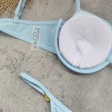 Women Solid Low Waist Bikini Two-Piece Swimwear