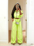 Women Sport Casual Jacket Wide-Leg Pants Set