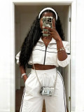 Women Sport Casual Jacket Wide-Leg Pants Set