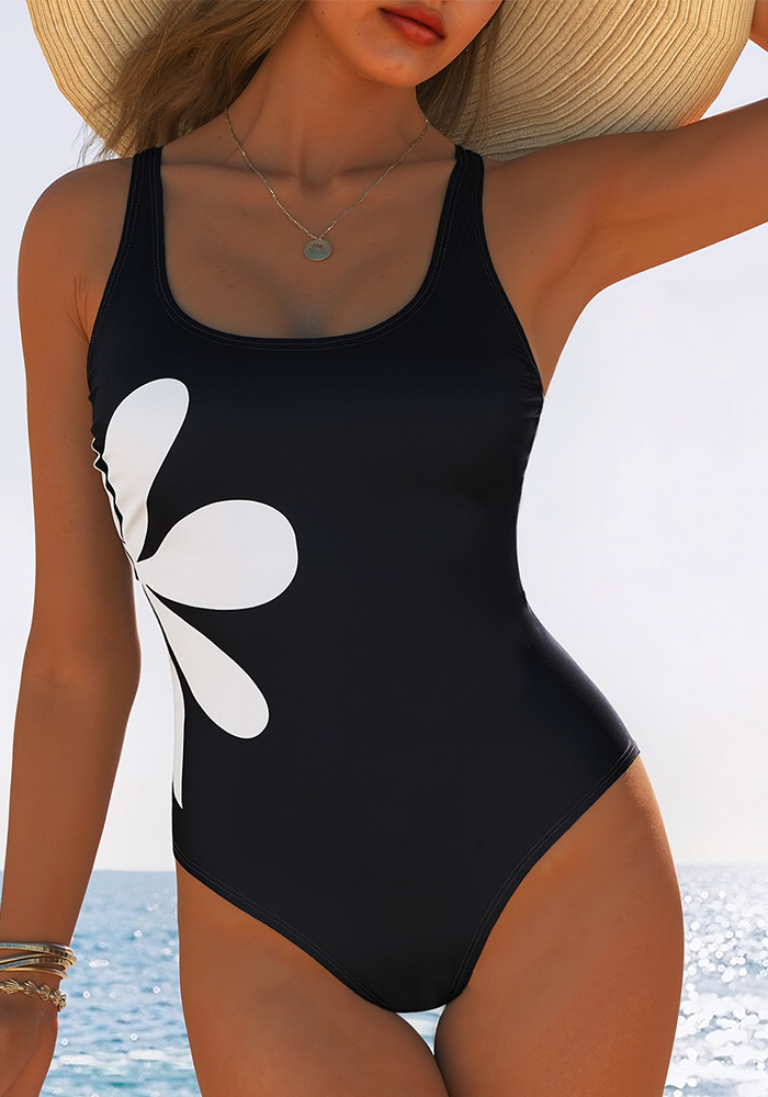 Printed Slim Fit One-Piece Swimsuit for Pool Wear