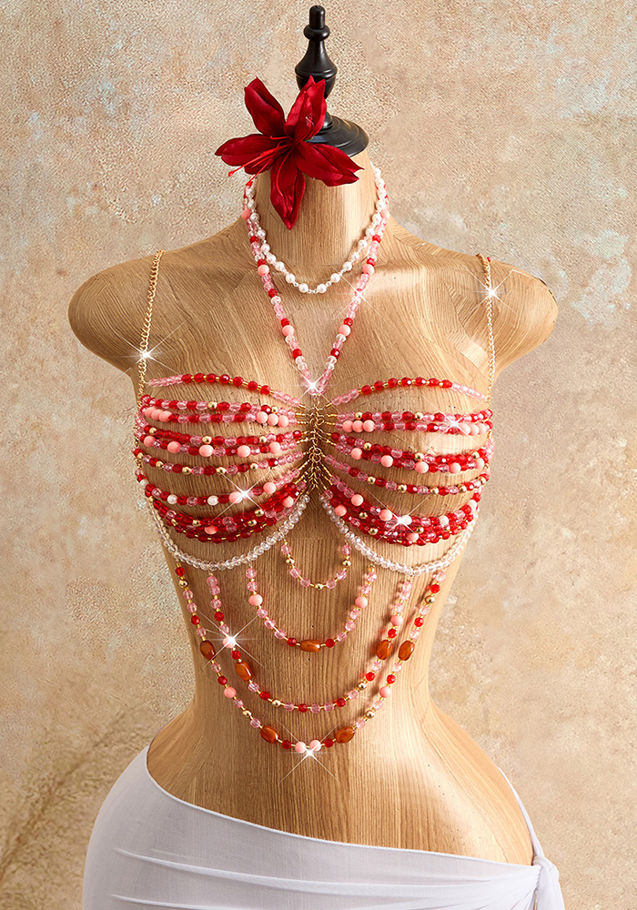 Beaded Crop Top Vest for Holiday Wear