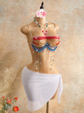 Women Beaded Party Sexy Crop Top Holiday Vest