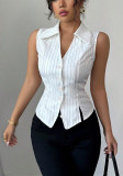 Women Summer Striped Sleeveless Shirt Top
