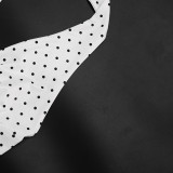 Women Polka Dot Halter Neck Tank Top Cropped Pants Two-Piece Set