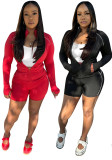 Women Sexy Casual Long Sleeve Sport Shorts Set