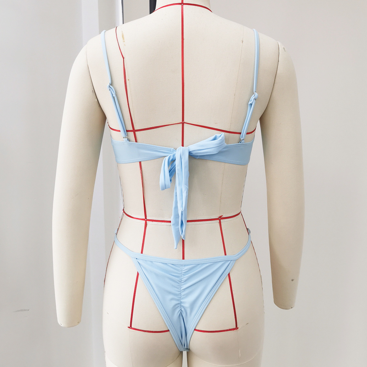 Solid Low Waist Two-Piece Bikini Swimsuit