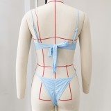 Women Solid Low Waist Bikini Two-Piece Swimwear