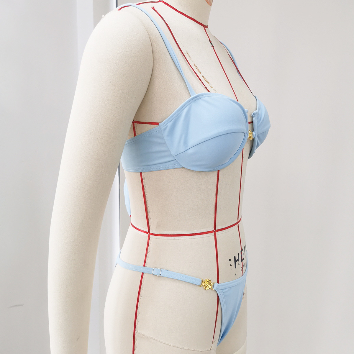 Solid Low Waist Two-Piece Bikini Swimsuit