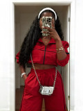 Women Sport Casual Jacket Wide-Leg Pants Set