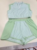 Women Striped Two-Piece Shorts Set