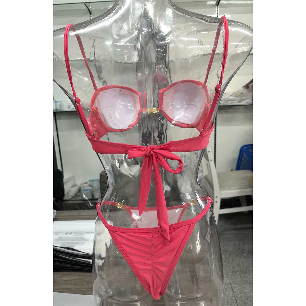 Solid Low Waist Two-Piece Bikini Swimsuit